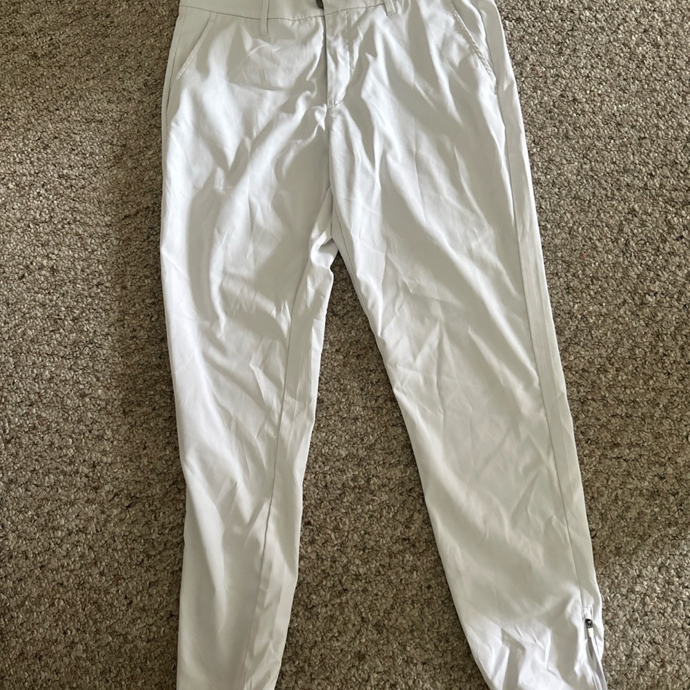 Men's white golf joggers